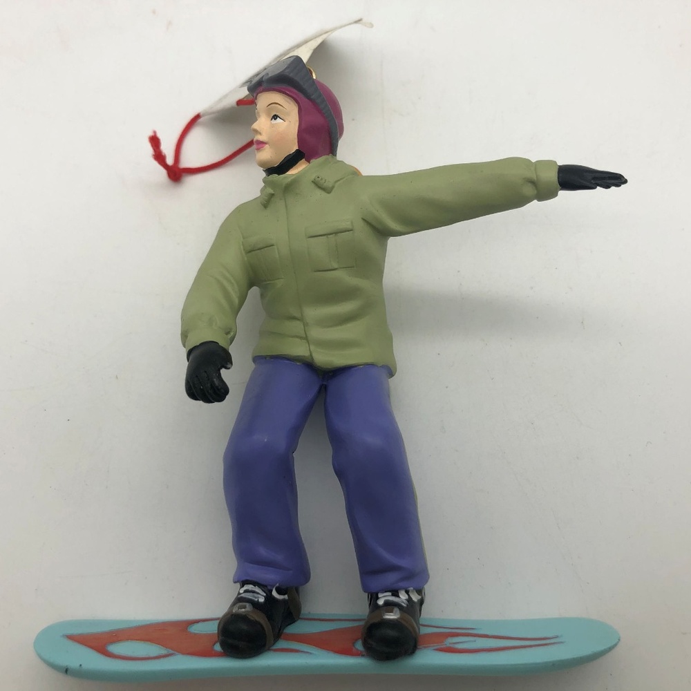 Snowboarder Christmas Ornament Girl Pony Tail